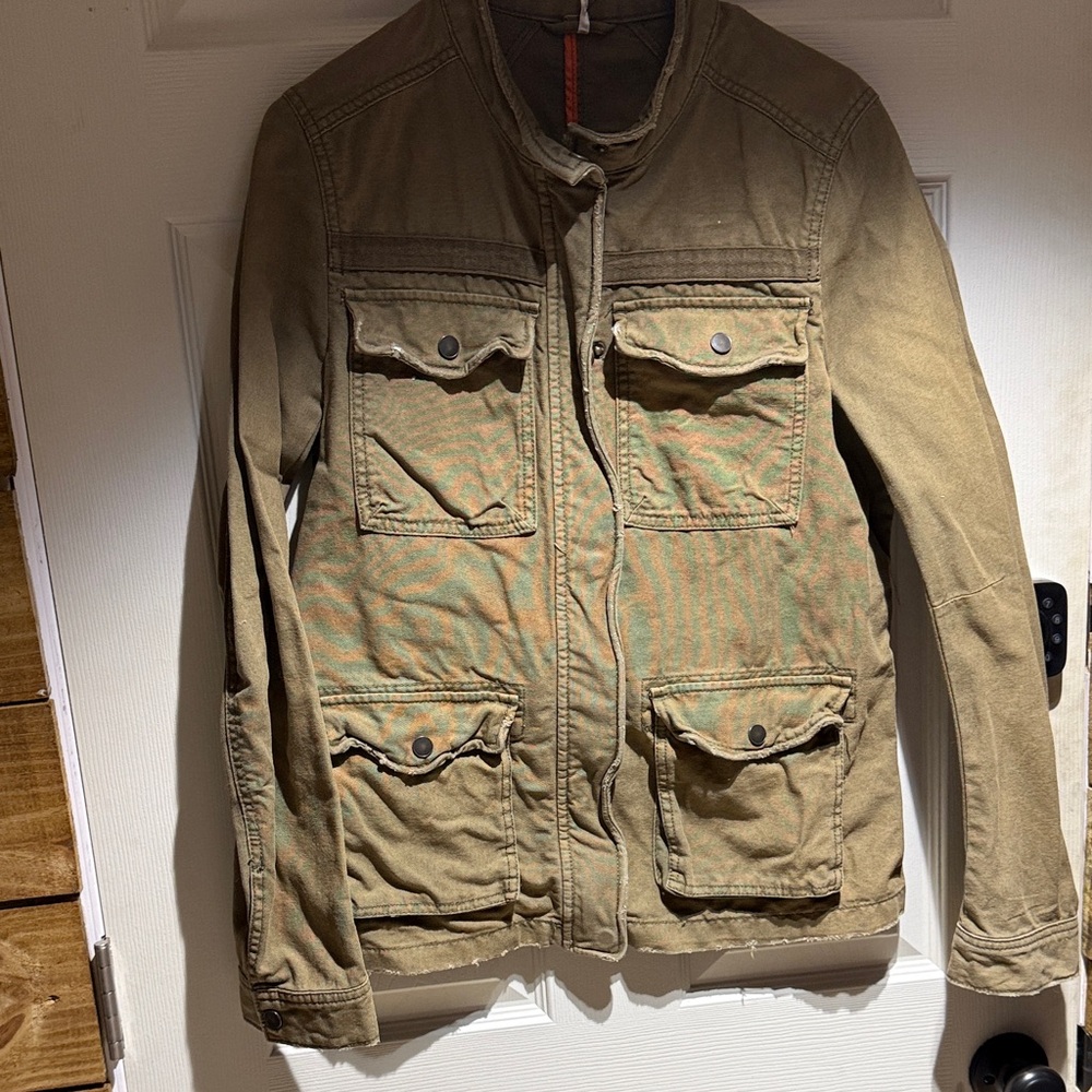 Free People Distressed Utility Jacket Size Medium